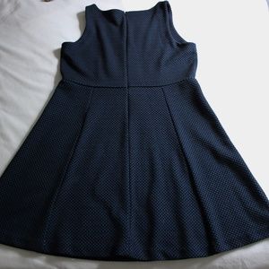 LOFT Black and Blue Polka Dot Dress